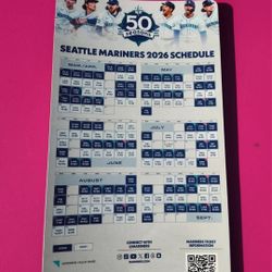 2026 Seattle Mariners 50th Season Schedule Magnet 