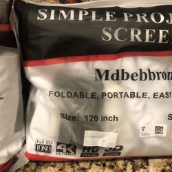 2 Projector Screens ( Sizes  120 Inches And 150 Inches 