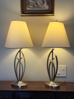Pair of Modern Brush table lamps 24 inch