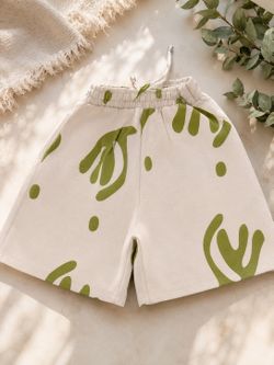 Green leaf white pants