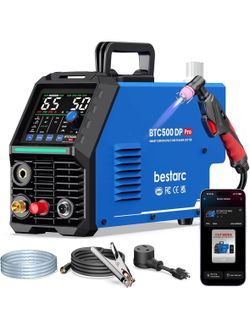 New-Plasma Cutter Machine, Pilot Arc BTC500 Pro, 50A IGBT 110V/220V APP Control,1/2" Clean Cut 3/4" Max Cut, Inverter Metal Cutter, 2T/4T Rust Removal