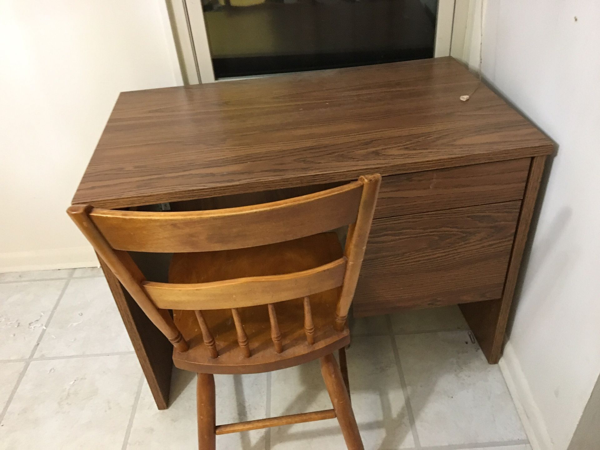 Small desk with chair-free