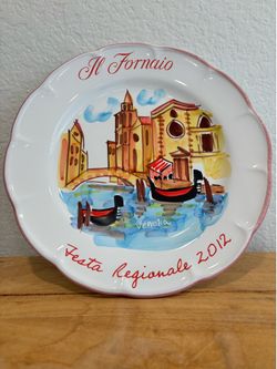 VTG Il Fornaio Festa Regionale 2012 Venice Ceramic Plate Prodotto Vietrese 10"