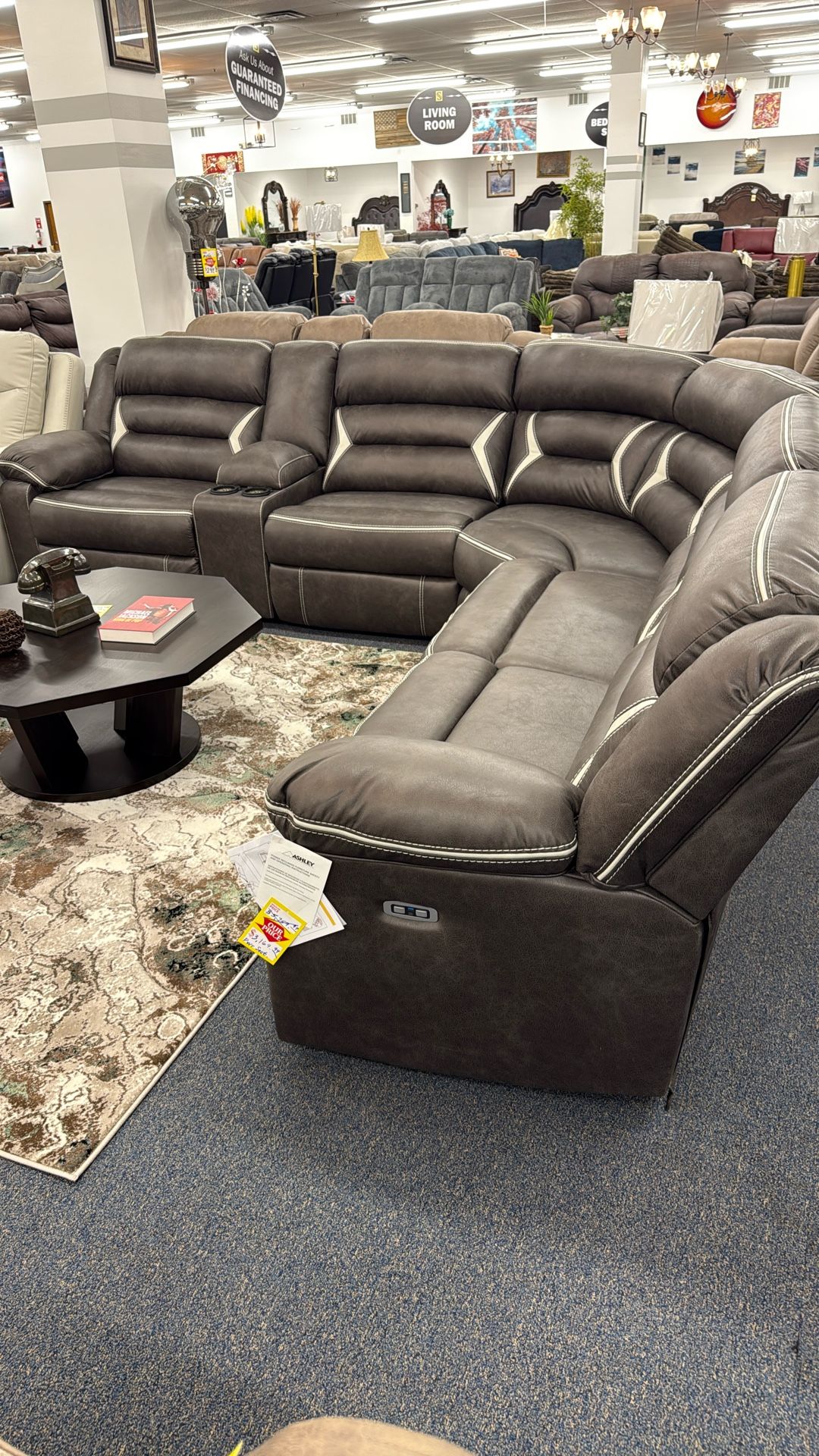 NEW LED Power Reclining Sectional – Built for Comfort & Support | Furniture • Mattress • Appliances | $0–$99 Down • No Credit Check • No Interest!”