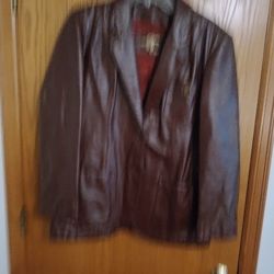 Entienne Aigner Women's Leather Jacket, Blazer Style From The 90s 
