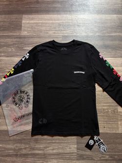 Chrome Hearts black long sleeve with multicolored crosses.