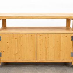 Wooden Rolling Kitchen Island Workbench
