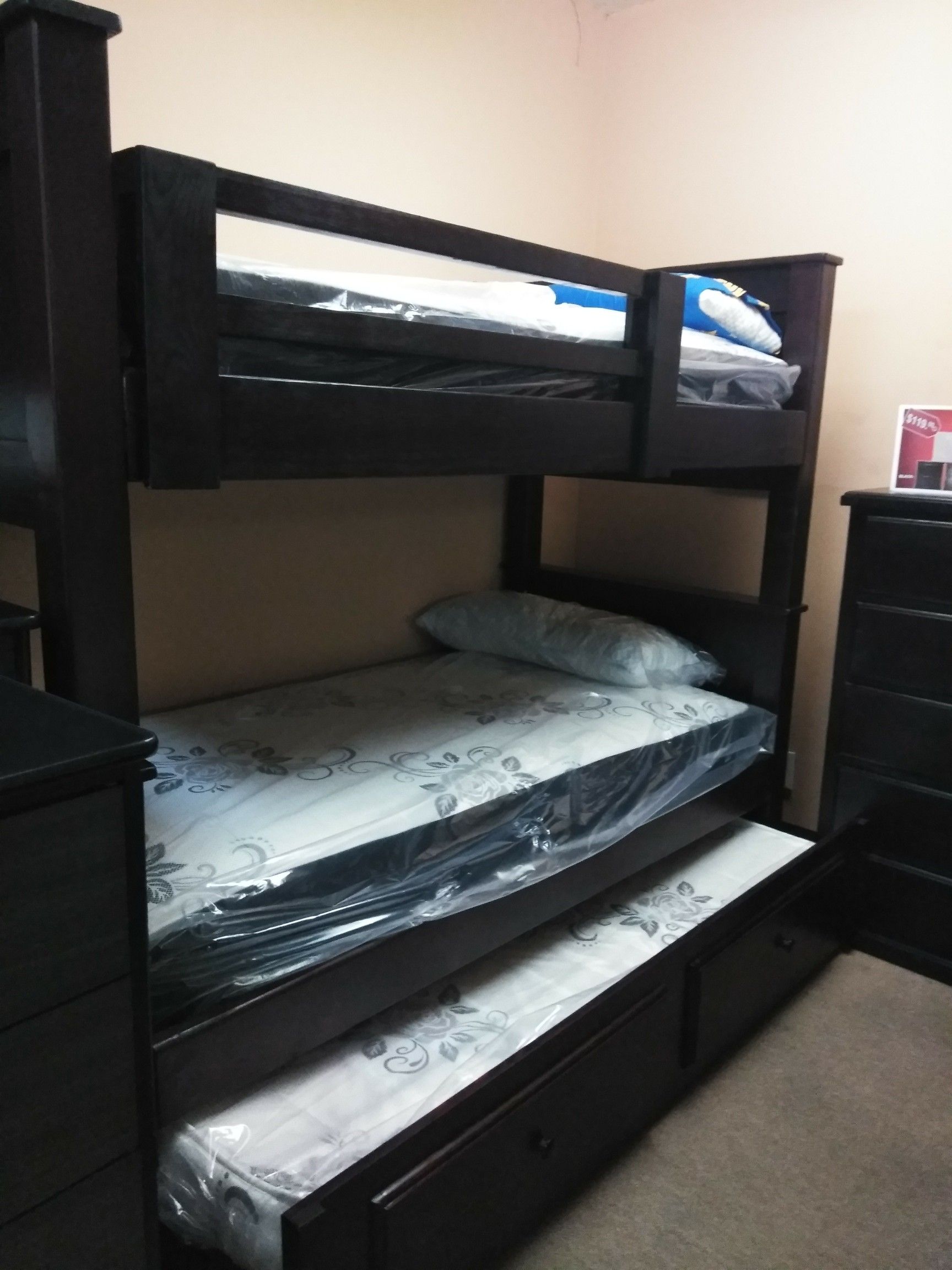 Pinewood Bunkbed set (trundle not included)