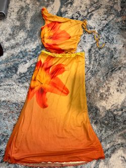 Floral Print Two-Piece Maxi Skirt Size Medium