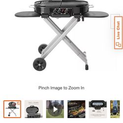 Standup Portable Propane Gas Grill with Grill Plus Griddle Bundle, Black