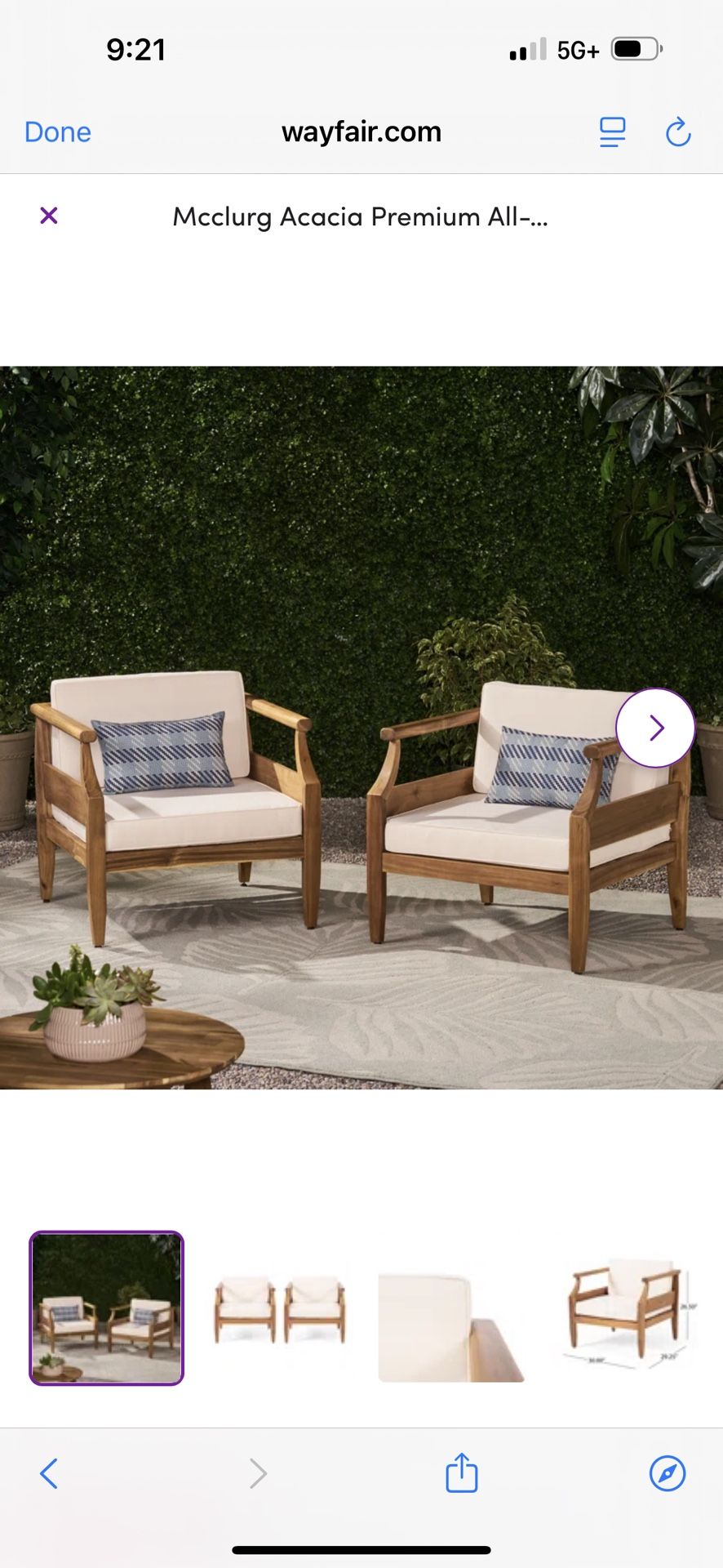 Mcclurg Acacia Premium All-Weather Wicker Outdoor Lounge Chair (Set of 2)