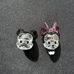 Mickey And Minnie Mouse Swarovski Crystal Heads 
