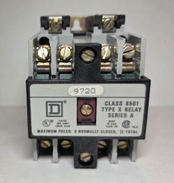 Control Relay, Square D , CLASS 8501 TYPE X , SERIES A