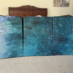3 40x30” Ocean Canvas Wall Art