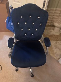 Blue Velvet office chair