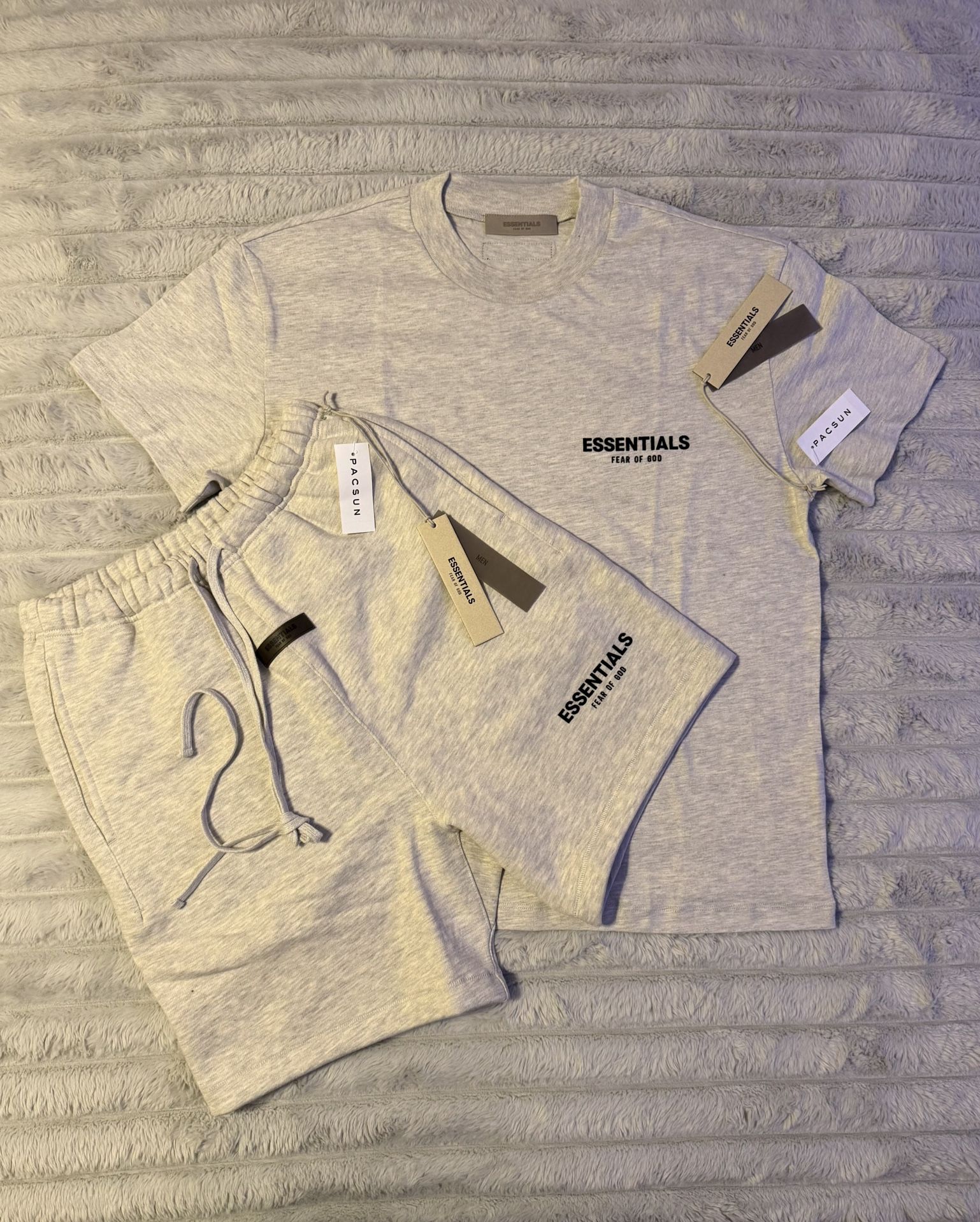 Essentials Set – Light Oatmeal (Tee + Shorts) – Size (Small)