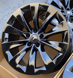 20” Tesla Model X Factory Wheels Rims Gloss Black New