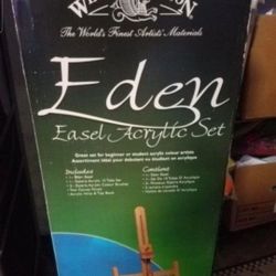 Windsor & Newton Easel with Acrylic paint New Painting Artist Supplies Table Top
