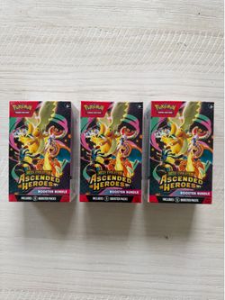 (Below Market Price) 3 Sealed Pokémon Ascended Heroes Booster Bundle Lot – 3 Sealed Boxes / 18 Packs ($75 each)