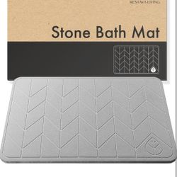 Premium Diatomite Stone Bath Mat - Large Non-Slip Shower Mat 