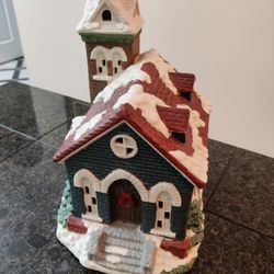 Vintage Mervyn's Village Square Church Christmas Decoration 