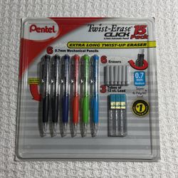 Pentel Twist-erase Click Pencils, Six