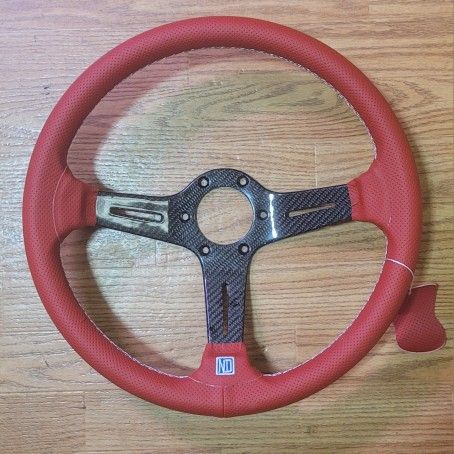 NARDI Red Leather And Carbon Fiber Steering Wheel 