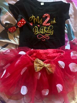 Toddlers Minnie Birthday dress with Tutu