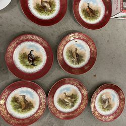 Austrian China Plates 7 Set 