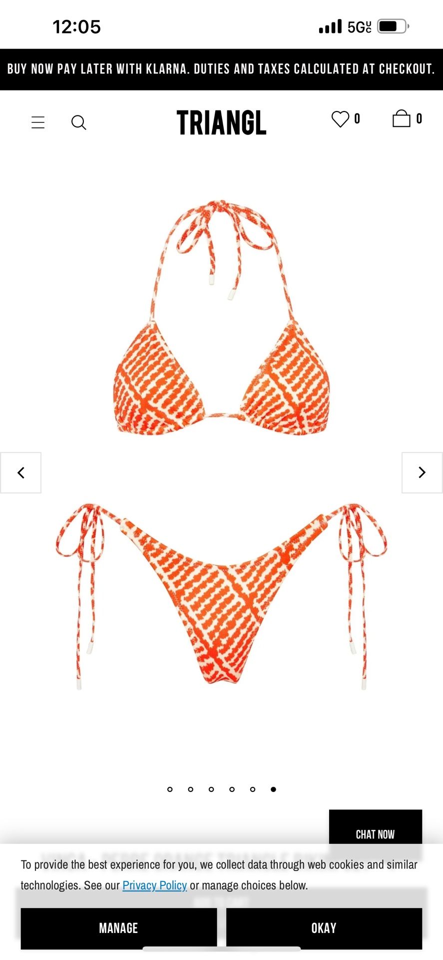 Triangl Swim: VINCA - PERRE ORANGE TRIANGLE BIKINI SET