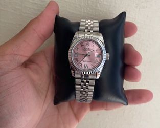 Pink face ladies watch