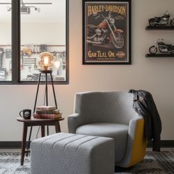 Modern  Chair + Matching Ottoman