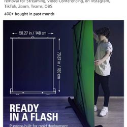 Elgato Green Screen - Collapsible Chroma Key Backdrop, Wrinkle-Resistant Fabric and Ultra-Quick Setup 