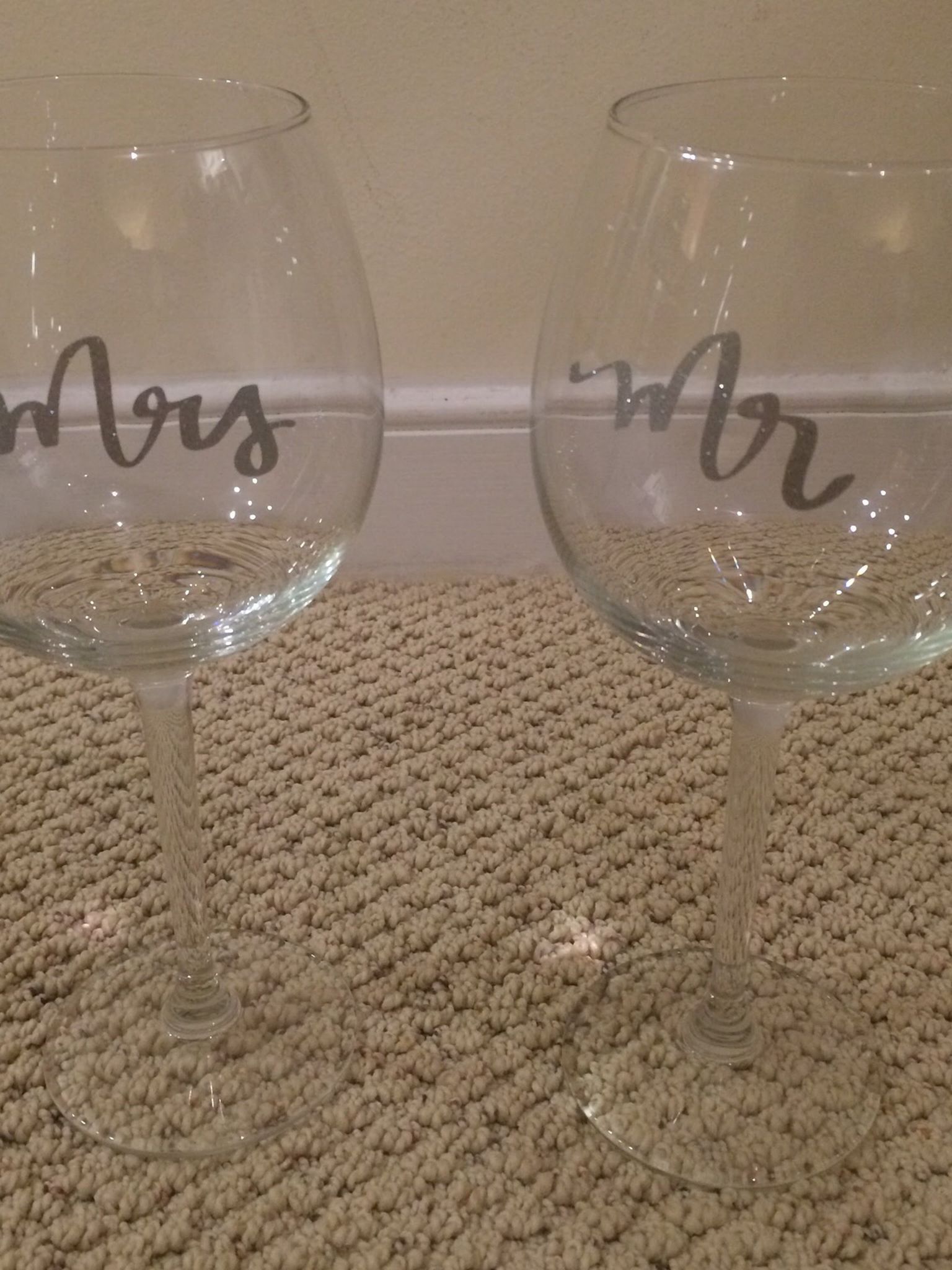 Mr. And Mrs. Wine Glasses