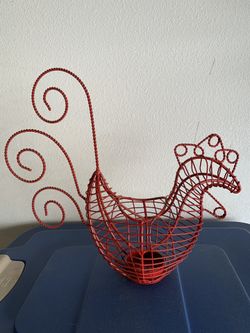 Metal Candle Rooster Holder 