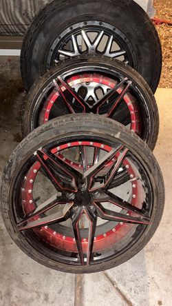 red rims tires