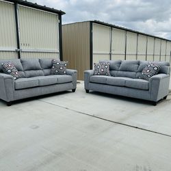 2 Brand New Concrete Gray Sofas 