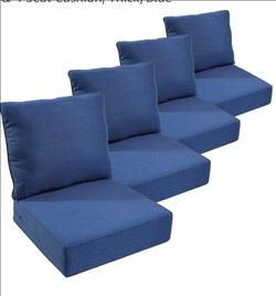 4 pack set  Navy Blue Outdoor patio cushions 24x24x6