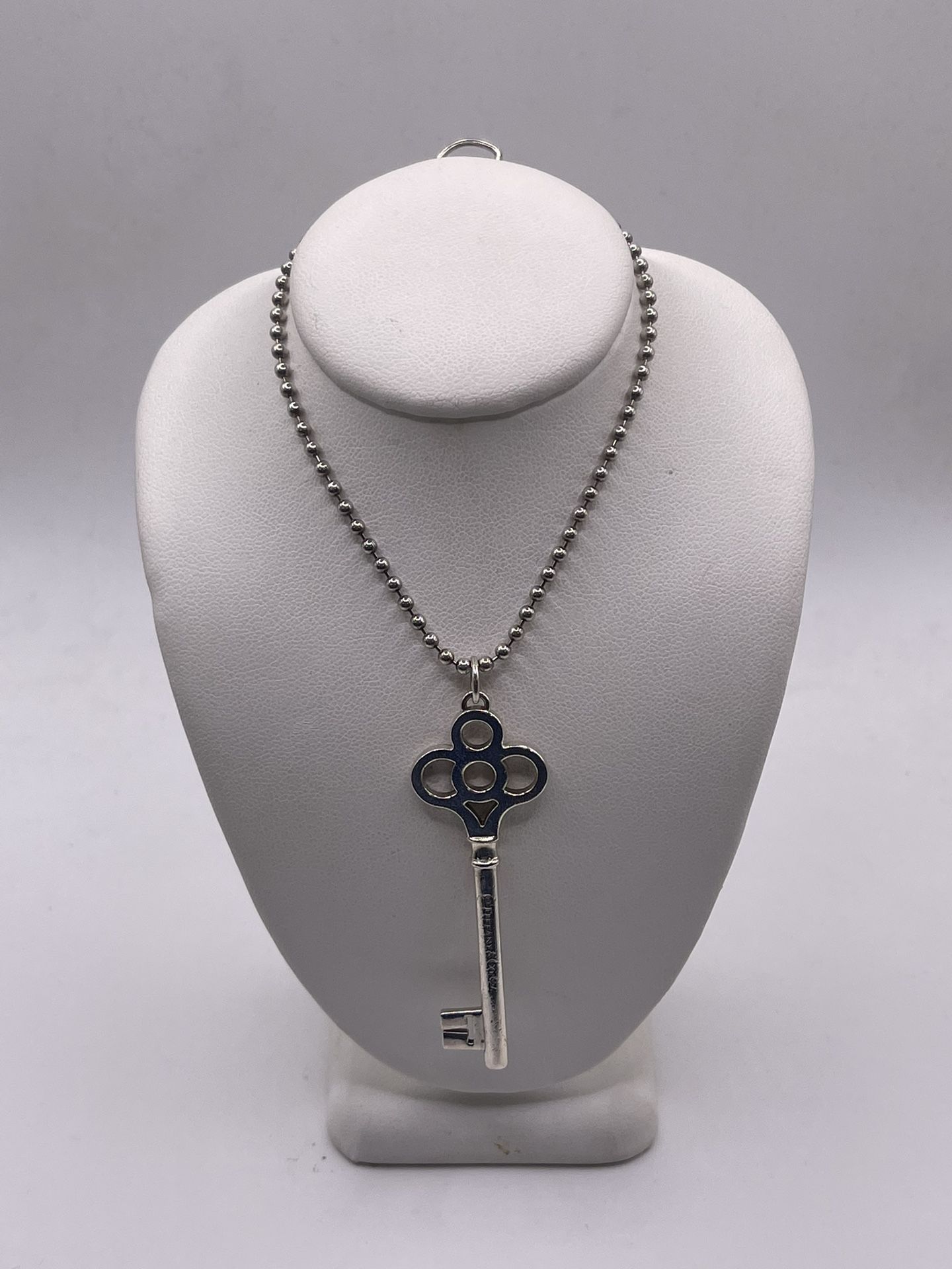 Tiffany & Co. Crown Key Pendant with Bead Chain