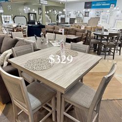 5-pc Counter Height Dining Set Light Gray Brand New