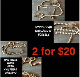 $20 (2) Wood Bead Garland