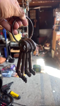 Vintage iron castle type key chain