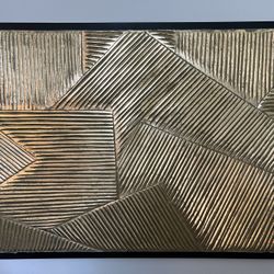 Beautiful Modern Art Piece Gold Heavy Solid Wood