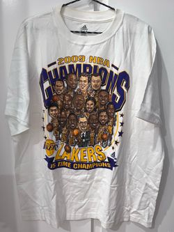 Vintage Adidas Los Angeles Lakers 2009 NBA Champions Caricature T-Shirt Men’s Size Large WORN