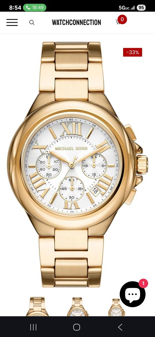 MICHAEL KORS CAMILLE CHRONOGRAPH WHITE DIAL GOLD