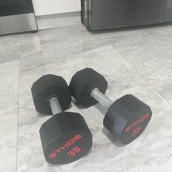 New Pair Of Ethos Rubber Hex Dumbbells 35lb Total 70lb