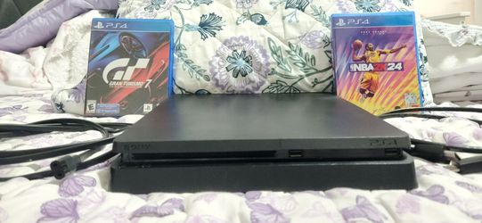 Sony Playstation PS4 Slim 1TB Gran Turismo 7 and NBA24 Controller and Cables