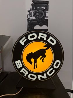 Lámpara LED Ford Bronco Personalizada - Letrero Decorativo Retroiluminado y Arte de Pared en 3D -