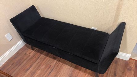 Black bench with storage