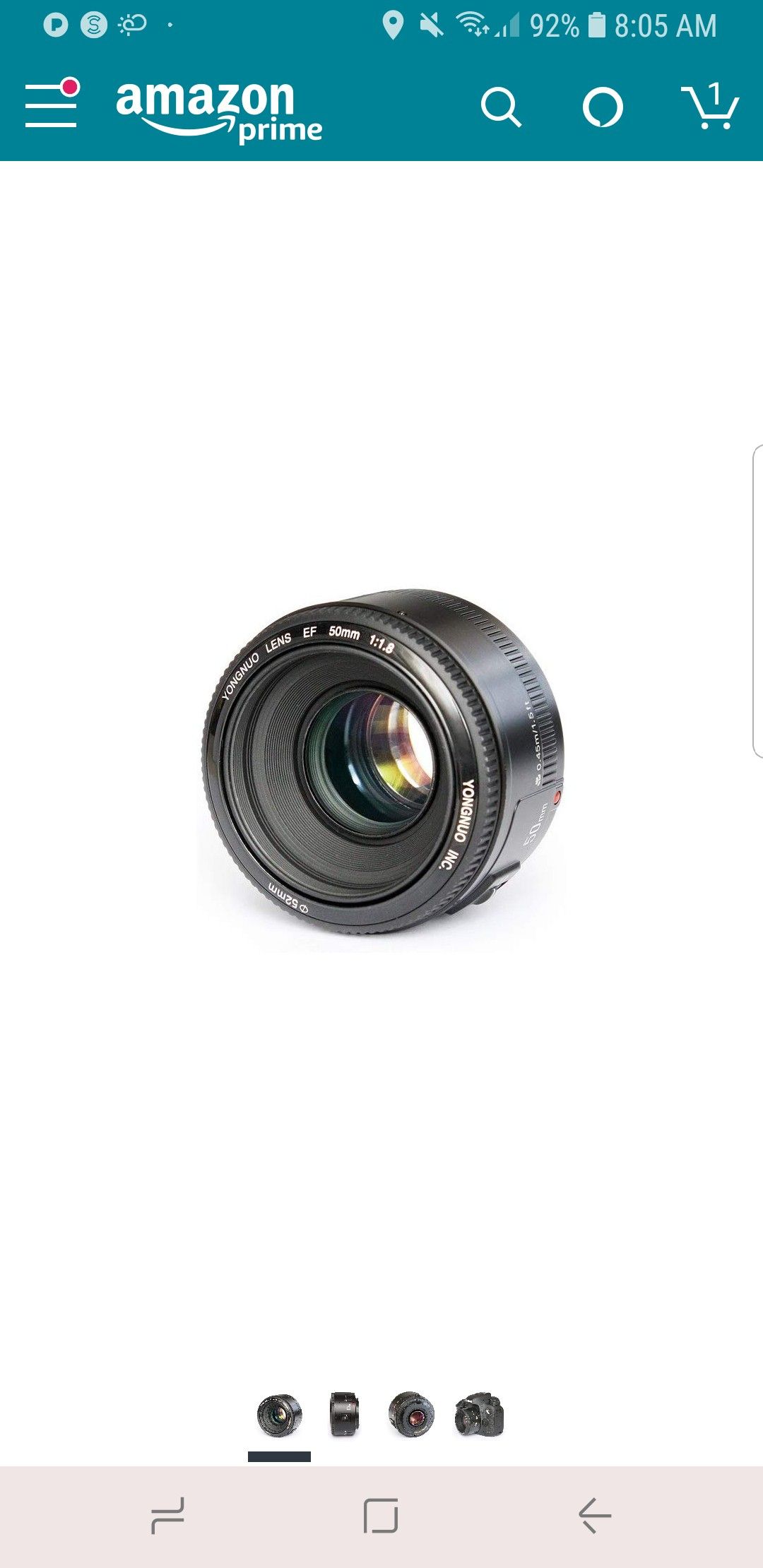 YONGNUO YN50mm F1.8 Standard Prime Lens